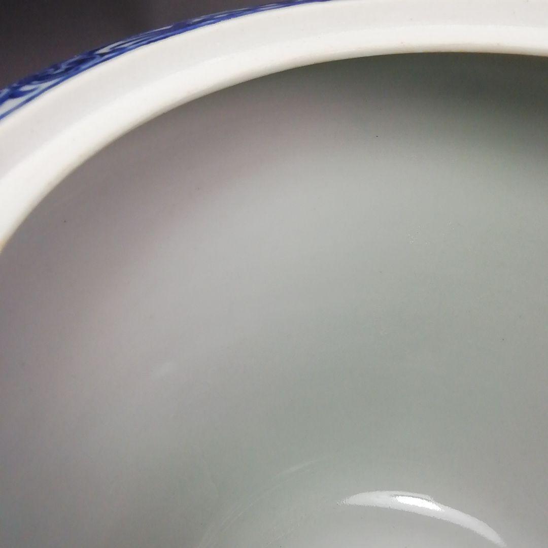 Ｓ３９２　水指　『染付　二閑人水指』『九谷晴山作』『桃摘』　共箱　茶道具