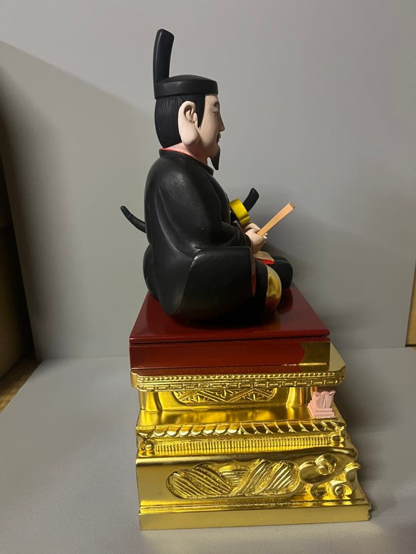 限定特別値引　菅原道真公　木彫り　彩色　天神様　学問の神様　大　23