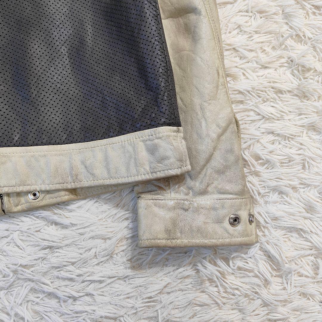 良品　Schott メッシュシングルライダースジャケット バイカラー M