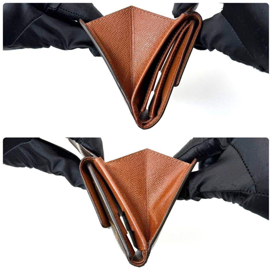 良品 ルイヴィトン モノグラム ポルトモネ ビエ カルトクレディ 財布 茶 W