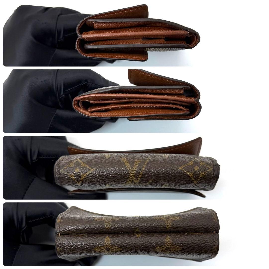 良品 ルイヴィトン モノグラム ポルトモネ ビエ カルトクレディ 財布 茶 W