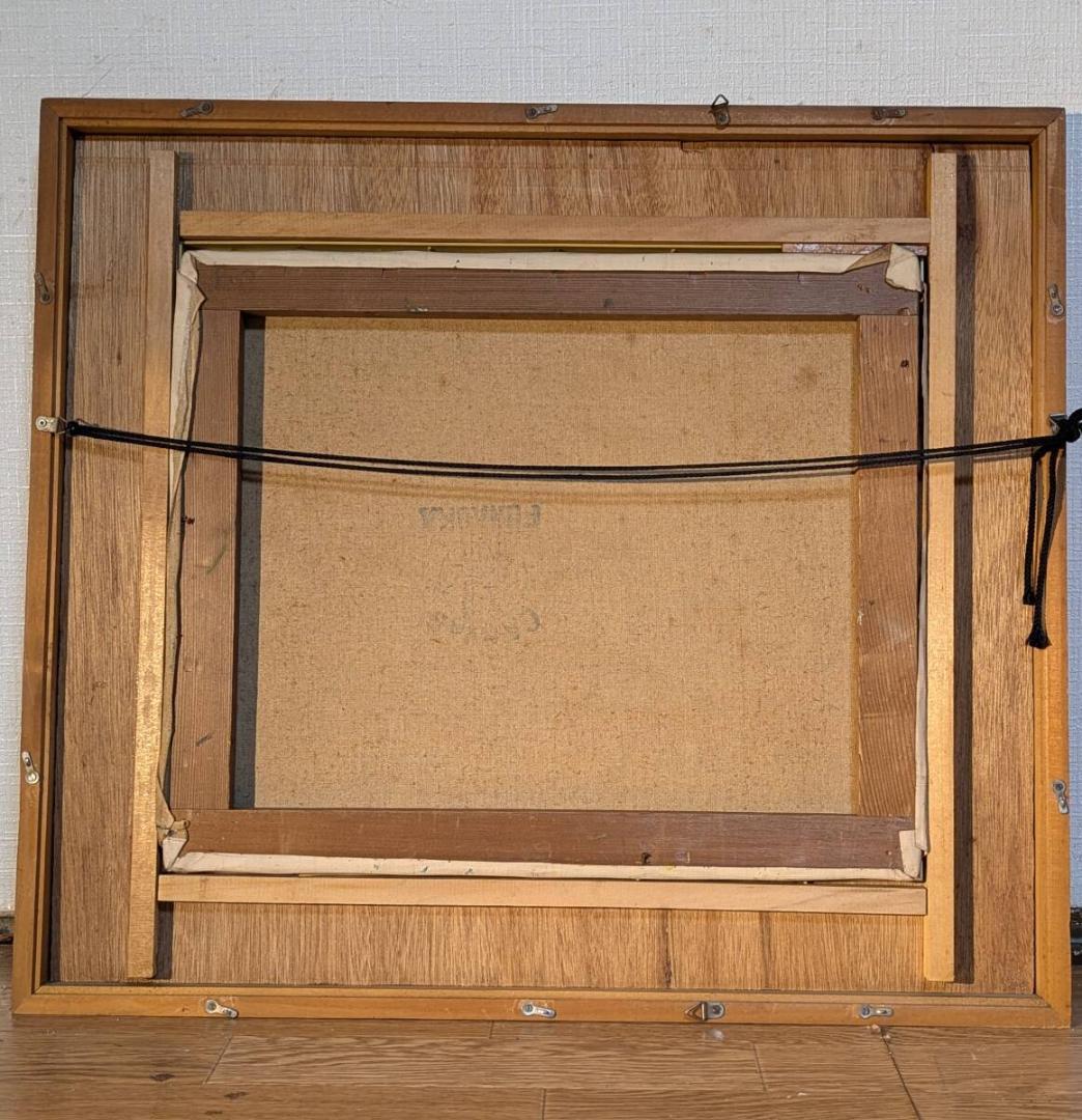 【真作】絵画　油彩8号　優雅な花瓶の菊　柔らかな色彩で描かれた静物画　V136