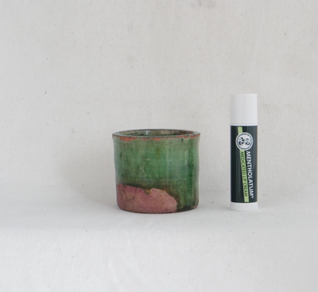 緑釉　筒杯　欧州　18C頃