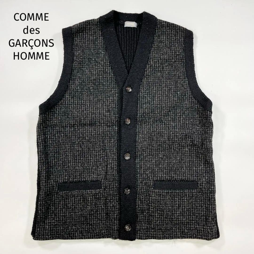 COMME des GARÇONS HOMME ニット ベスト 黒×グレー