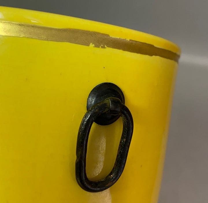 茶道具　黄交趾　砧　花入　真葛　即中斎書付