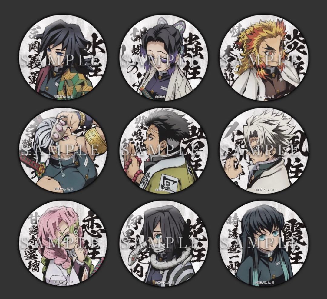 鬼滅の刃 ✨ 柱合会議・蝶屋敷編 キービジュアルイラスト 和紙缶バッジセット