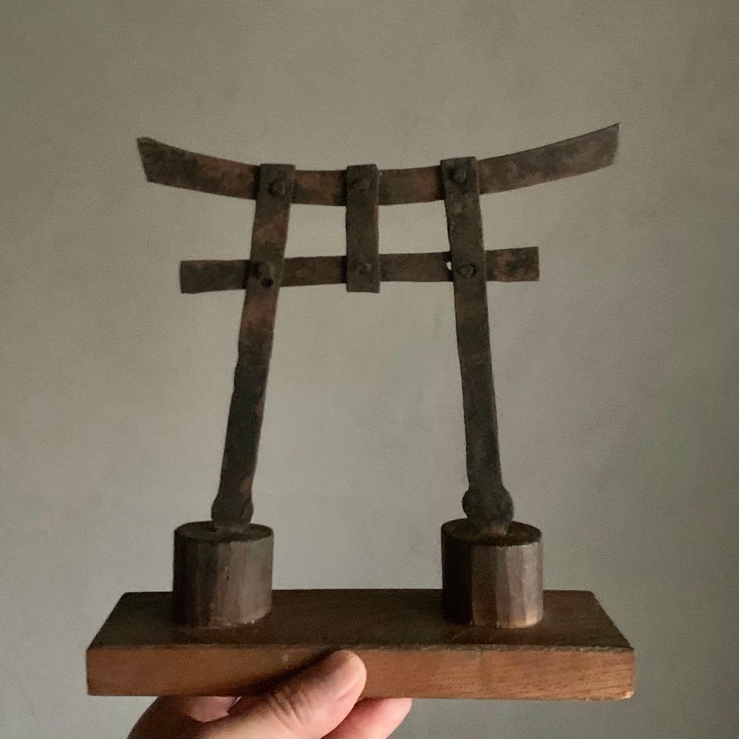 鉄の 鳥居 江戸時代 古美術 古道具 アンティーク 神棚