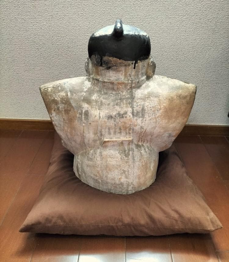 かなり古い大型「福助人形」　江戸時代？　土人形　詳細不明