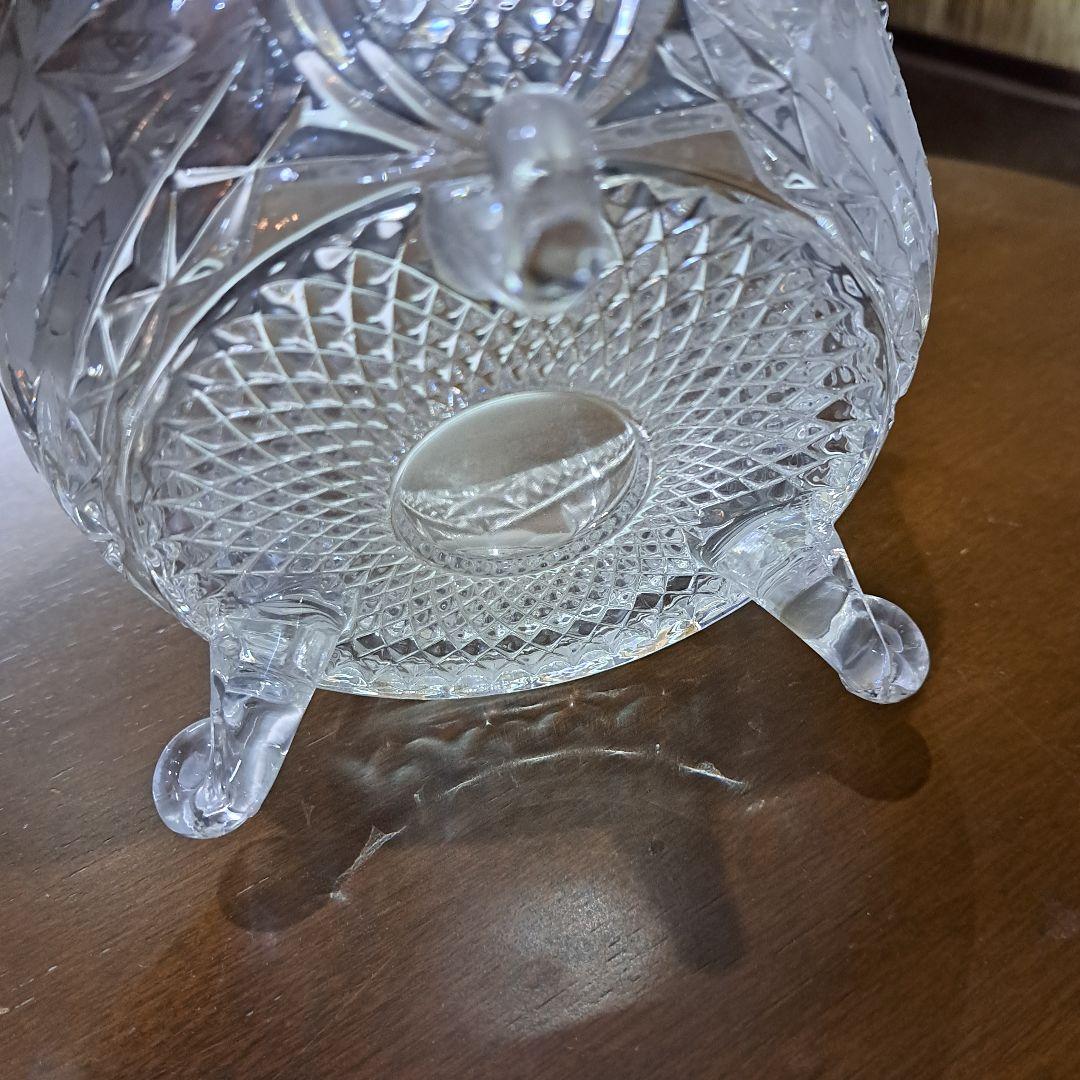 カメイガラス クリスタルガラス キャンディポット アンティーク