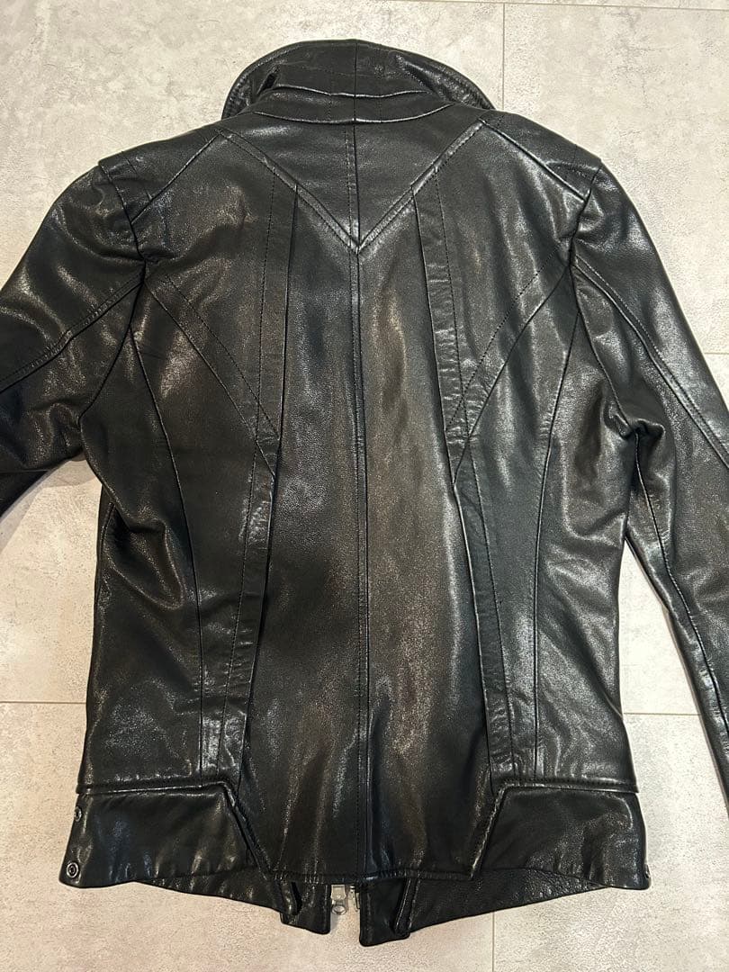 EKAM エカム レザージャケット ライダースジャケット ラムレザー ブラック黒