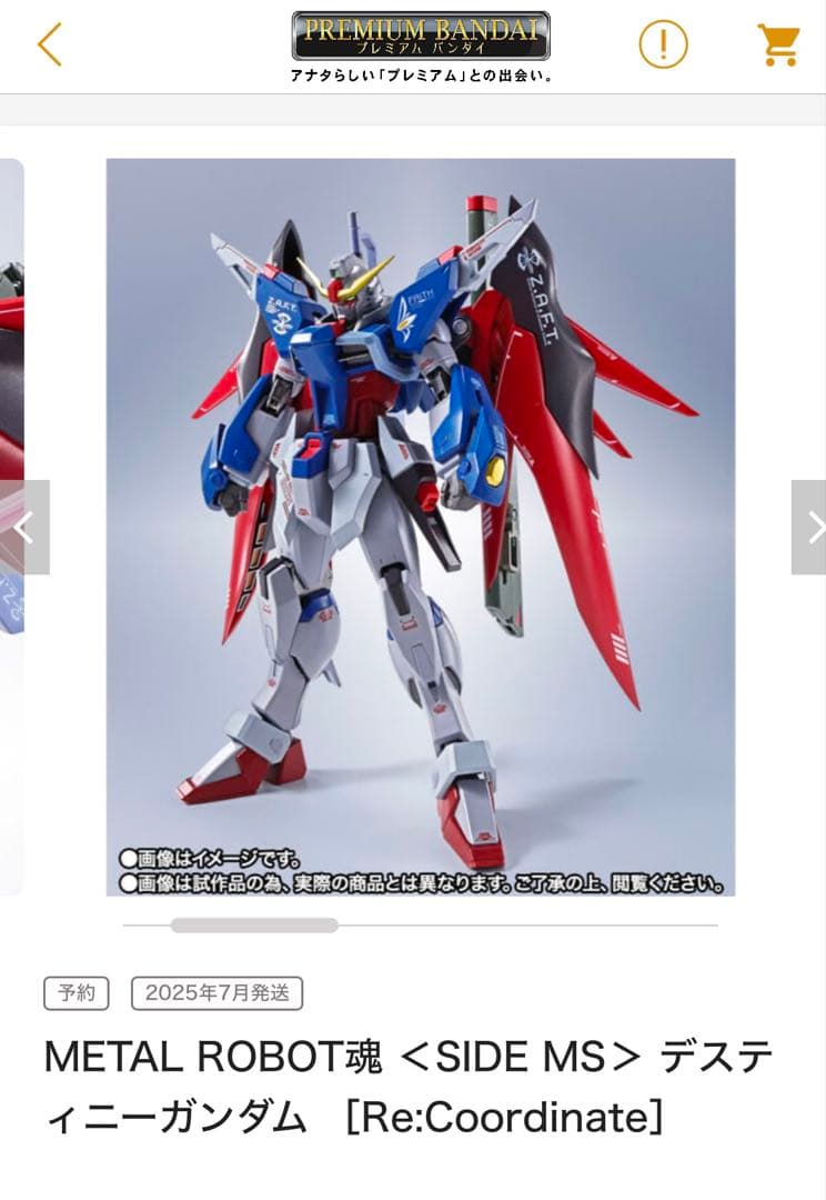 メタルロボット魂デズティニーガンダム＆光の翼セット(Re:Coordinate)