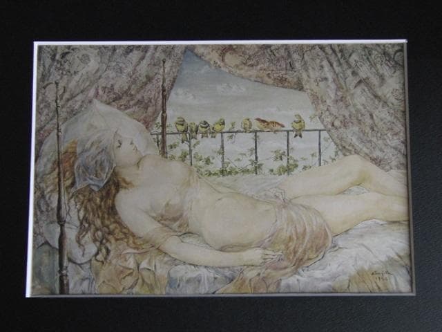 藤田嗣治、【裸婦】、希少な額限定装用画集より、新品額装付、状態良好