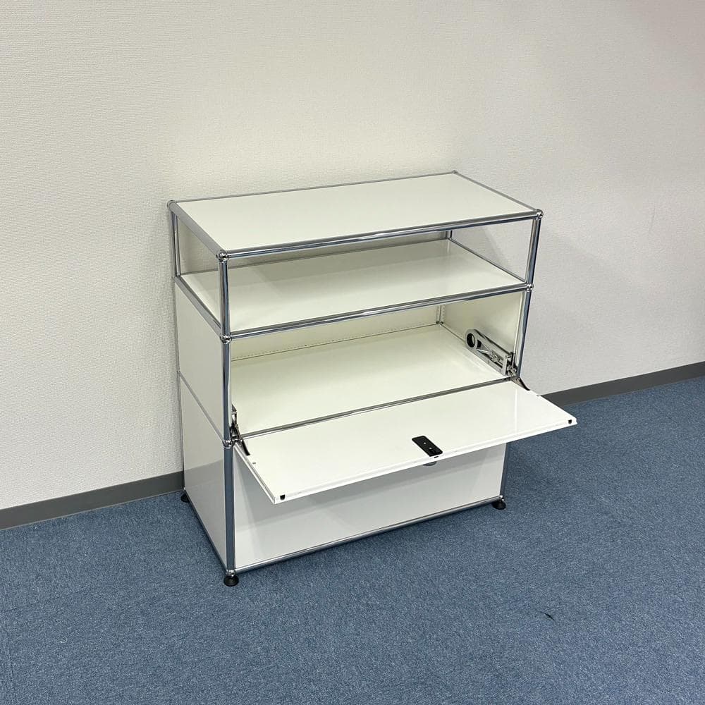 中古 USMハラー｜キャビネット サイドボード 1列3段 ピュアホワイト