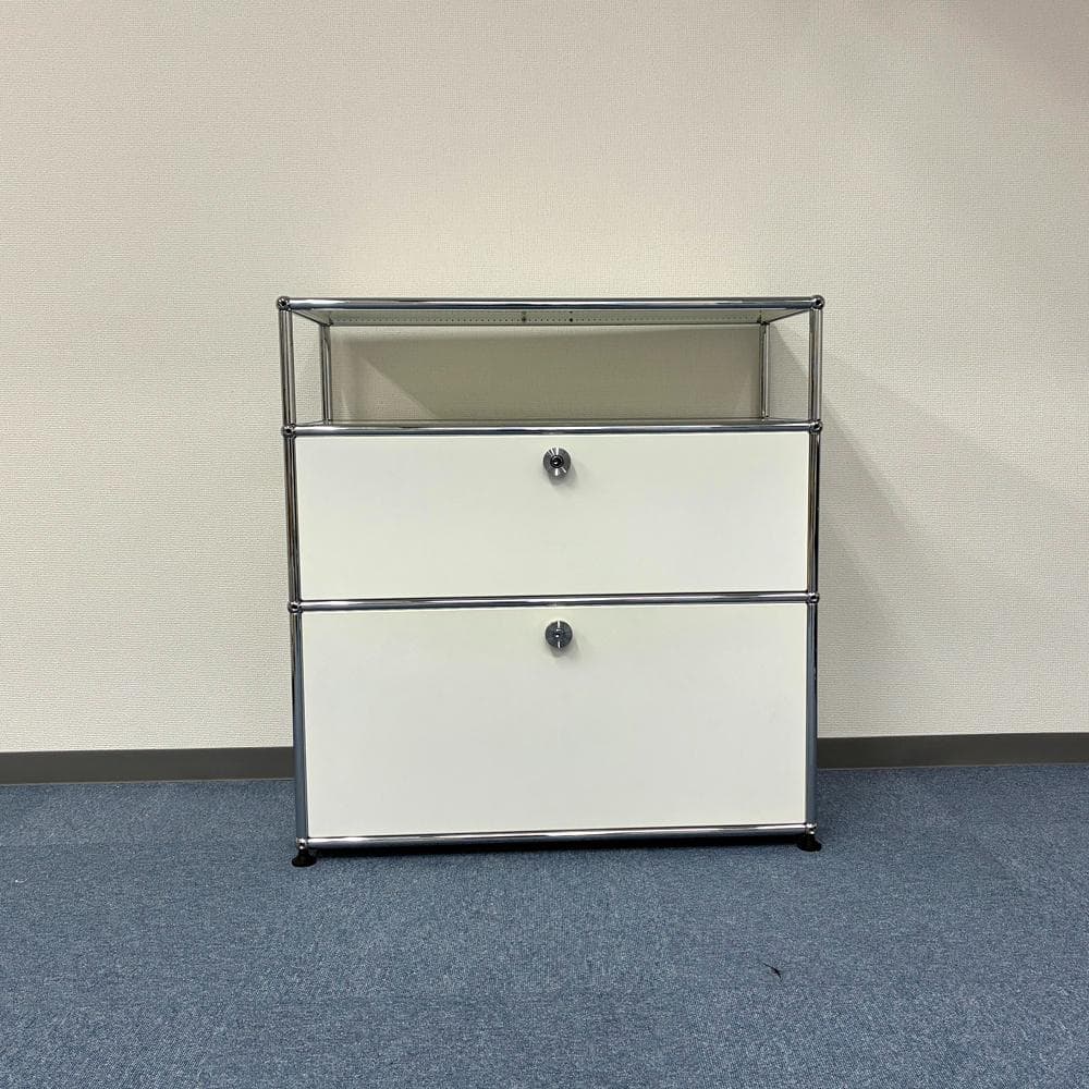 中古 USMハラー｜キャビネット サイドボード 1列3段 ピュアホワイト