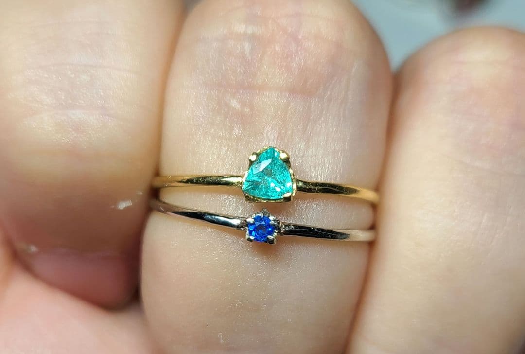 もちこ★バターリャパライバトルマリン&アウイナイト★ リングオーダー