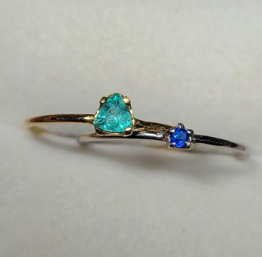 もちこ★バターリャパライバトルマリン&アウイナイト★ リングオーダー