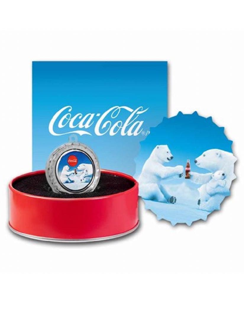 プレミア　コカコーラ　ホッキョクグマ　ボトルキャップ　オーナメント　ボックス付き