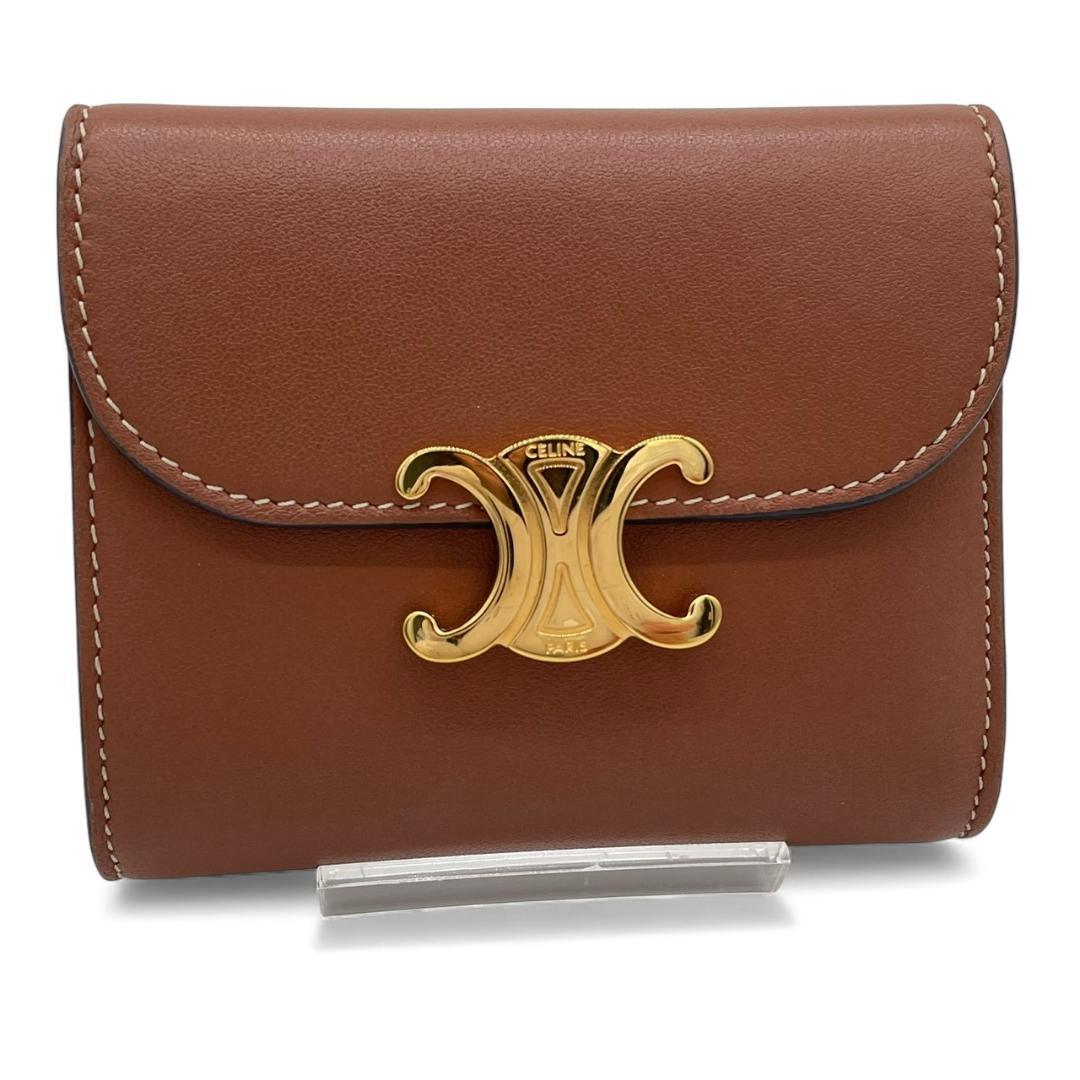 【新品同様】セリーヌ 三つ折り財布 スモールフラップウォレット トリオンフ