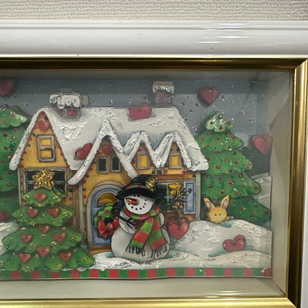シャードボックス3Dアートクリスマスバージョン　サンタクロース　スノーマン