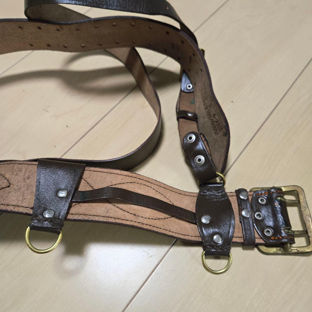 ソ連軍 実物 将校ベルト 剣帯 銅製バックル本革ベルト ストラップ