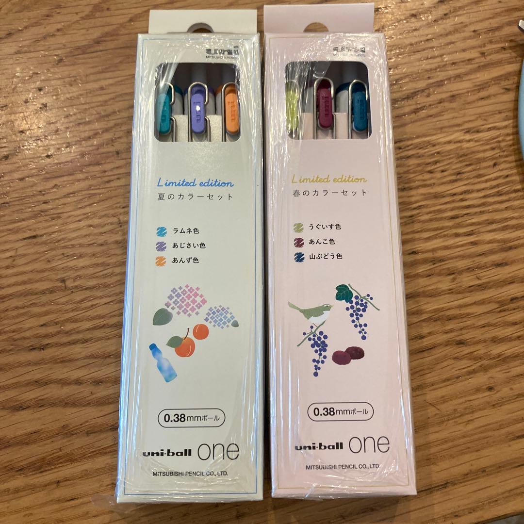 uni 夏のカラーセット　春のカラーセット　0.38 ゲルインキボールペン　2箱