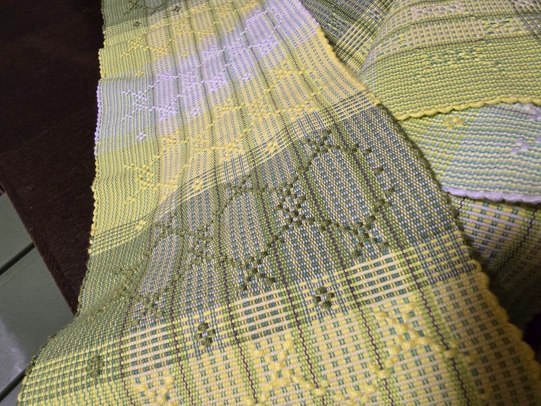 タイムセール12時まで。花織 ミンサー 半巾帯 美品 試着のみ保管