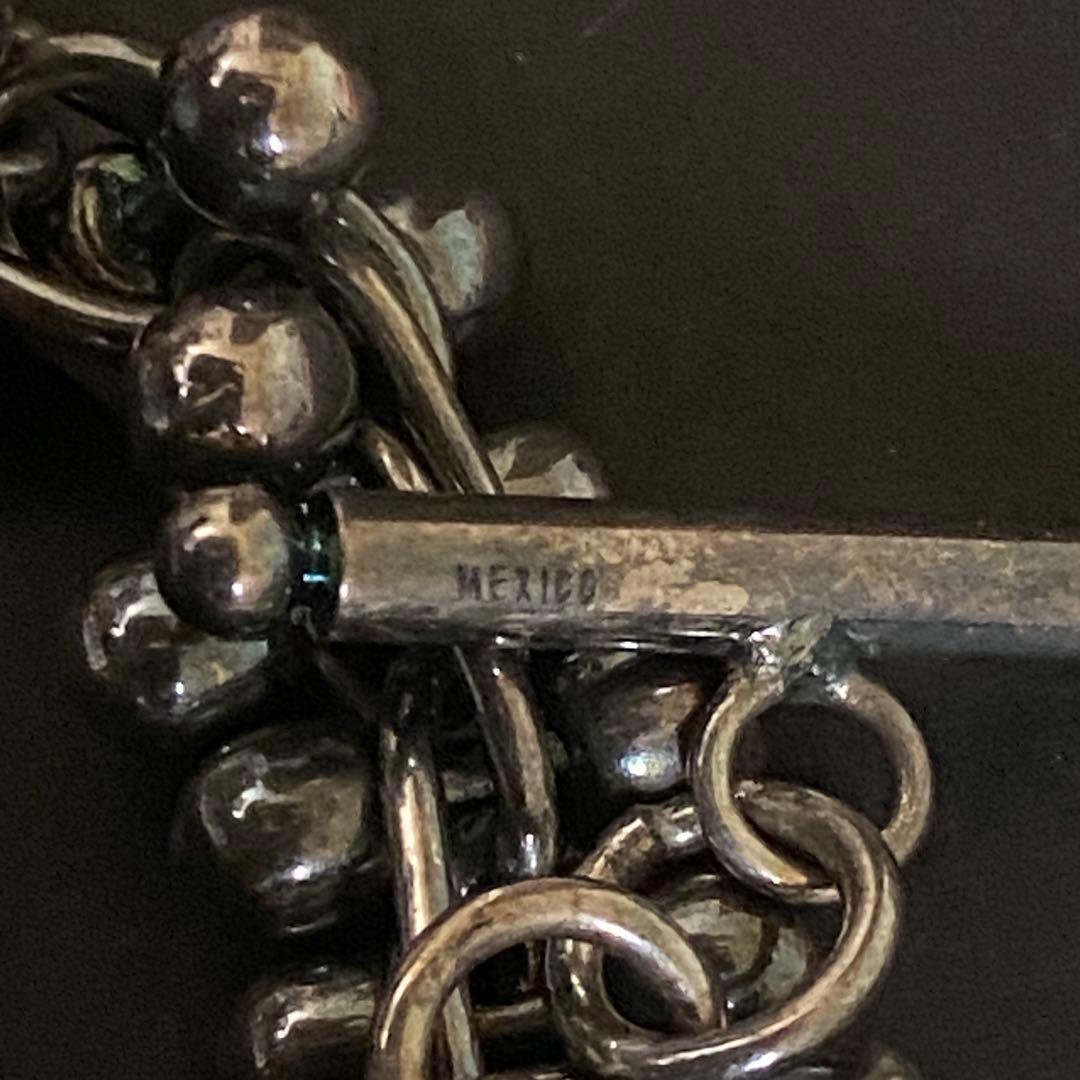 Vintage メキシコ シルバー パール DNA リンク ブレスレット
