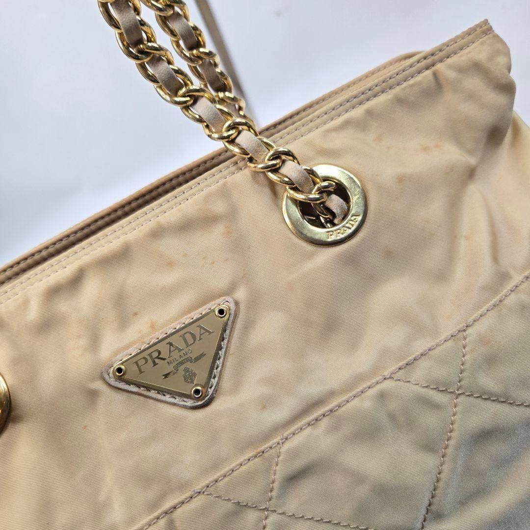 PRADA ダブルチェーンショルダーバッグ キルティング ナイロン