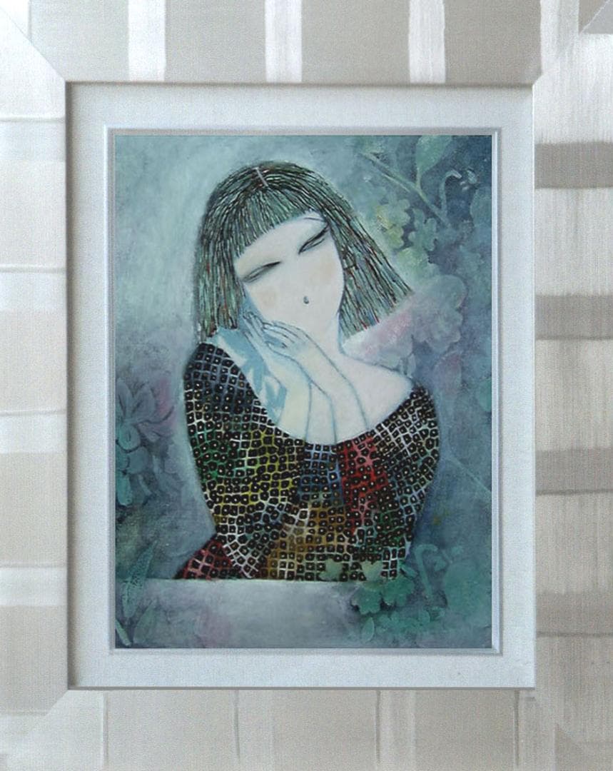 油絵 菅家令子 絵 絵画 インテリア F6-72023 人物 女性像