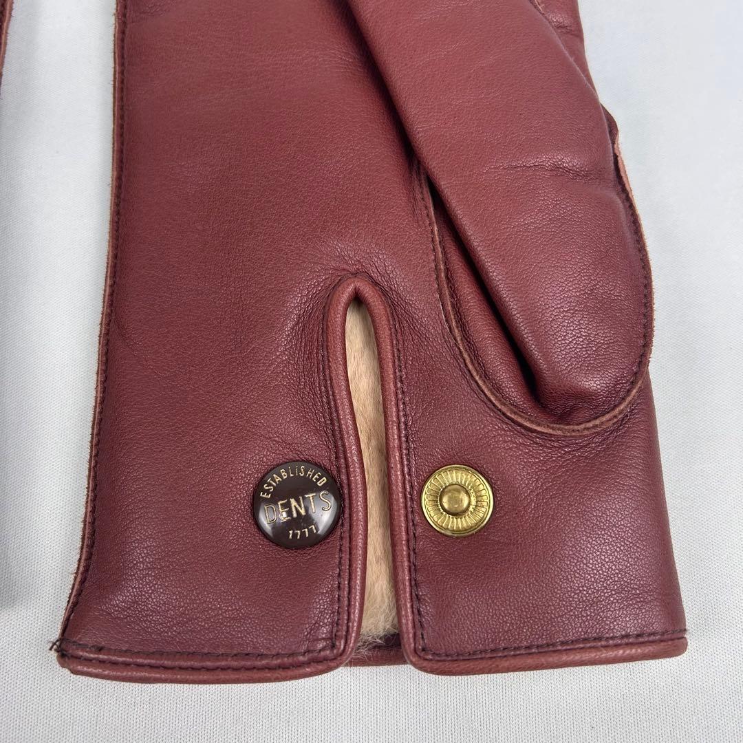【未使用】デンツ グローブ 羊革 ラビットファー 23cm イングリッシュタン