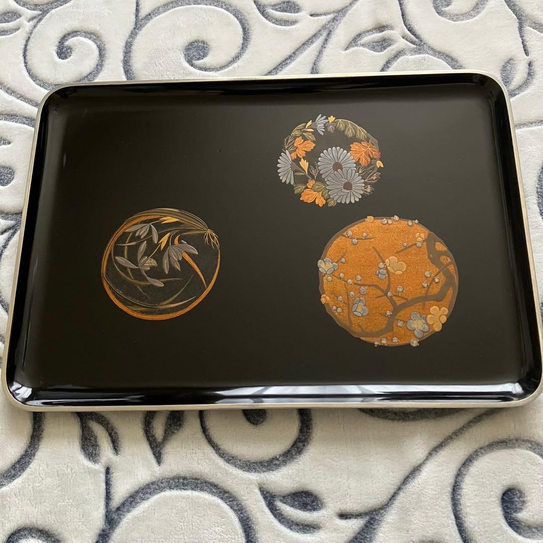 砺波宗斎造 蒔絵進物盆 共箱