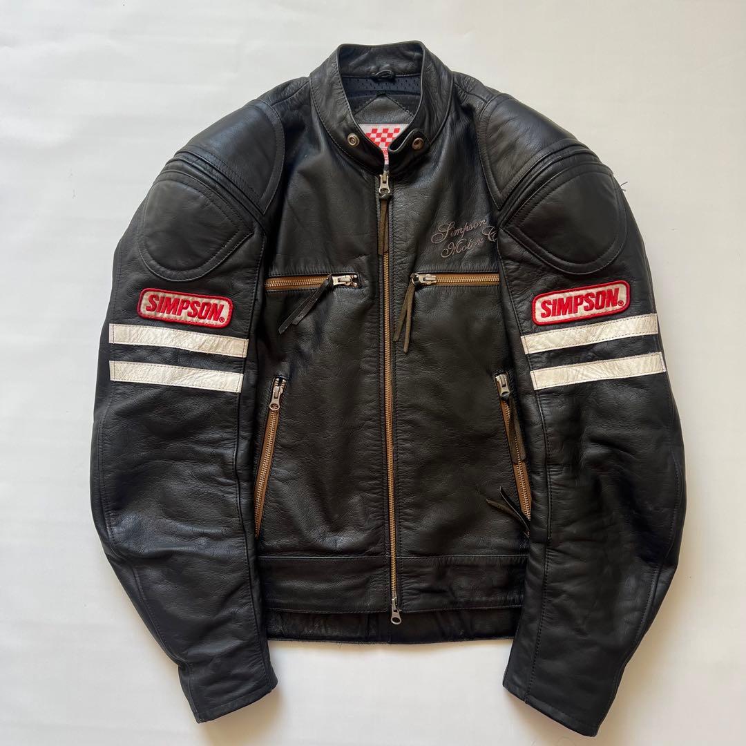 SIMPSON シンプソン　レザージャケット　ライダース　本革　牛革　メンズ　M