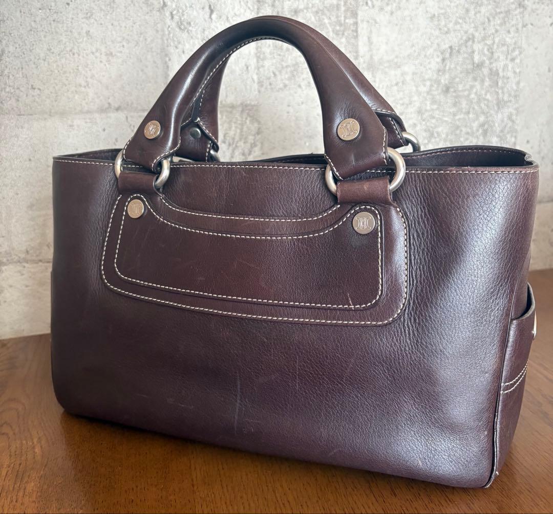 セリーヌ ブギーバッグ ハンドバッグ 本革 ダークブラウン