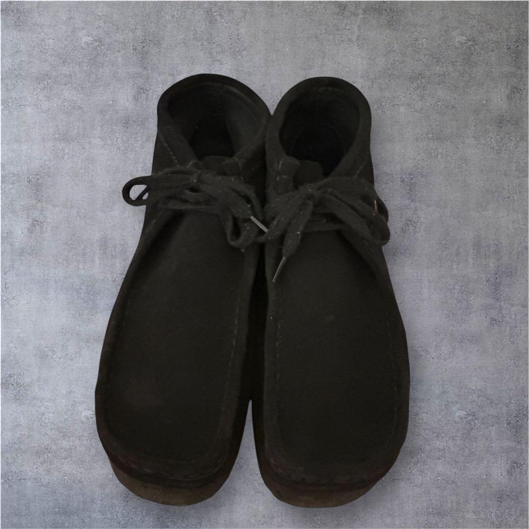 【美品】CLARKS ワラビーブーツ ブラック スエード UK7.5