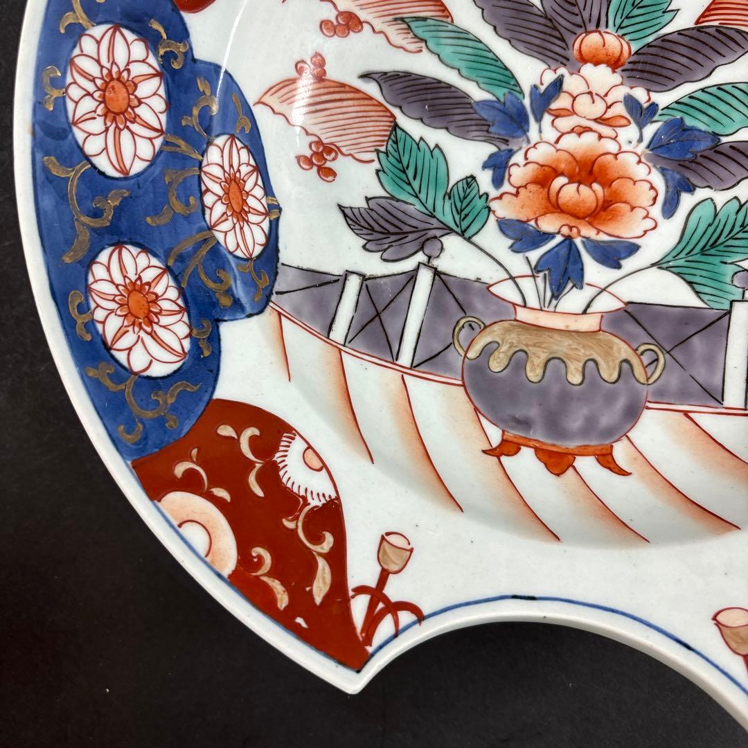 110 セール　伊万里　錦　色絵　扇　皿　九谷　鍋島　有田　飾り皿