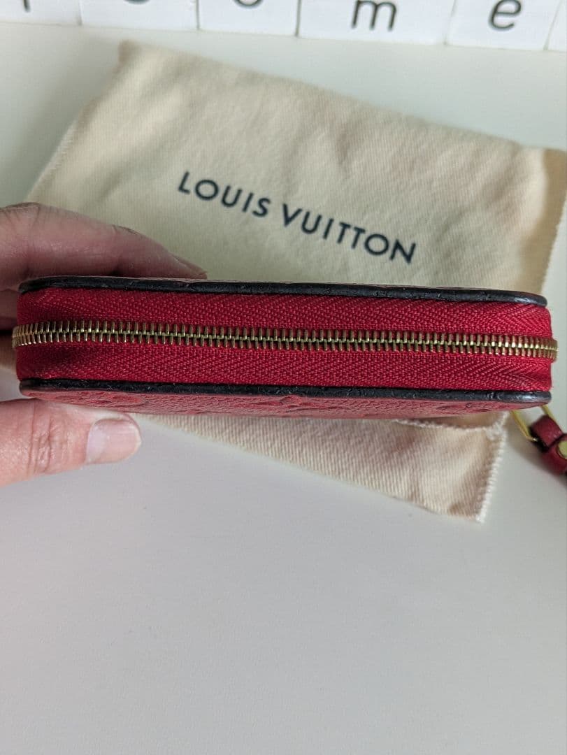 ルイヴィトン　モノグラム　アンプラント　ジッピー・パース　赤　 ミニ財布