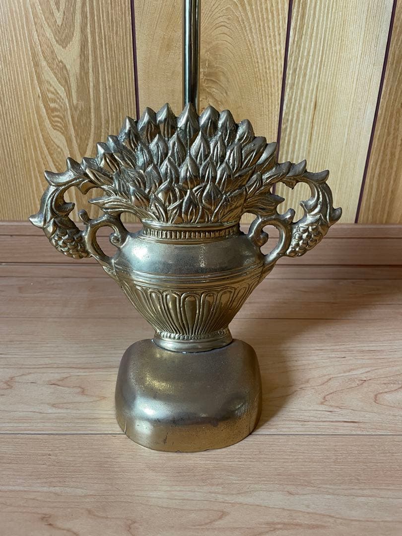 【アンティーク】真鍮製花装飾 ドアストッパー オブジェ