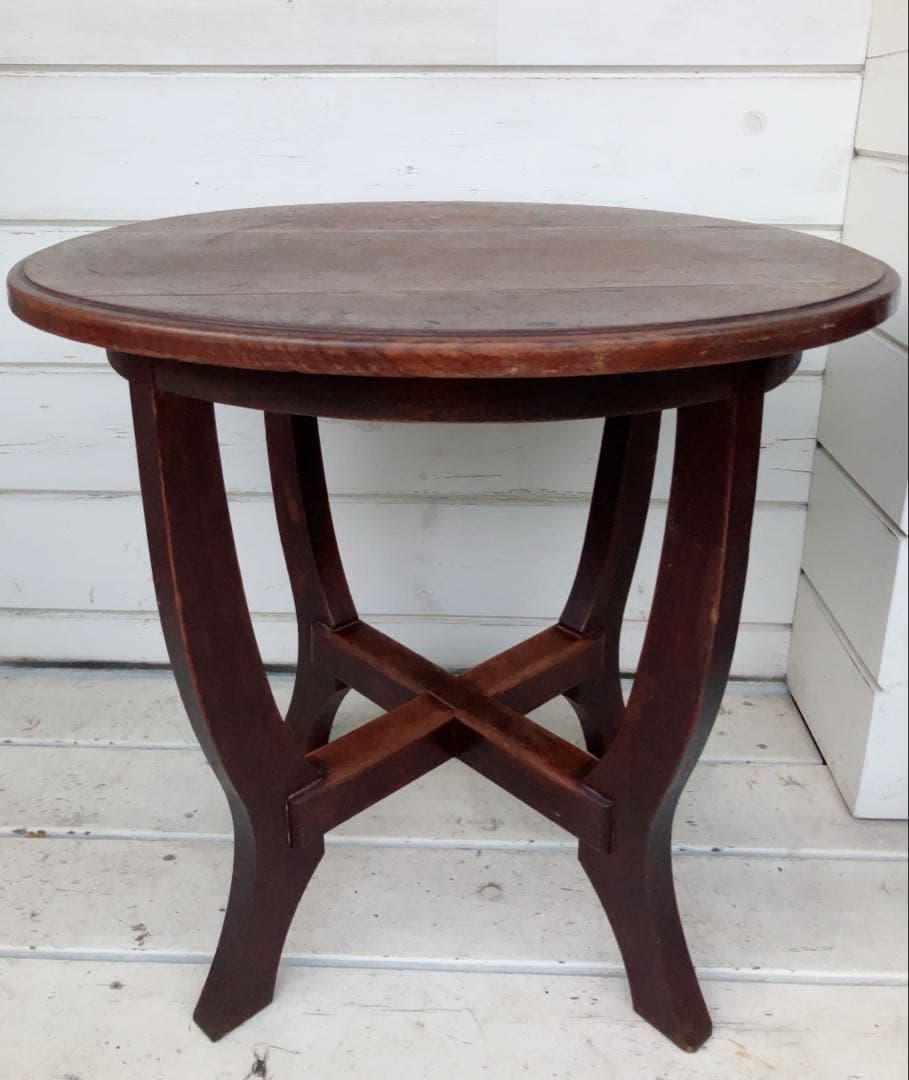 アンティーク　ラウンドテーブル　　シンプルデスク　カフェテーブル