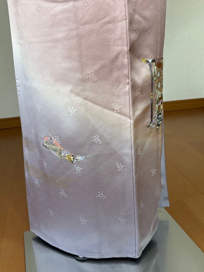 4点フルセット　正絹訪問着　袋帯　帯揚げ　帯締め　未使用品