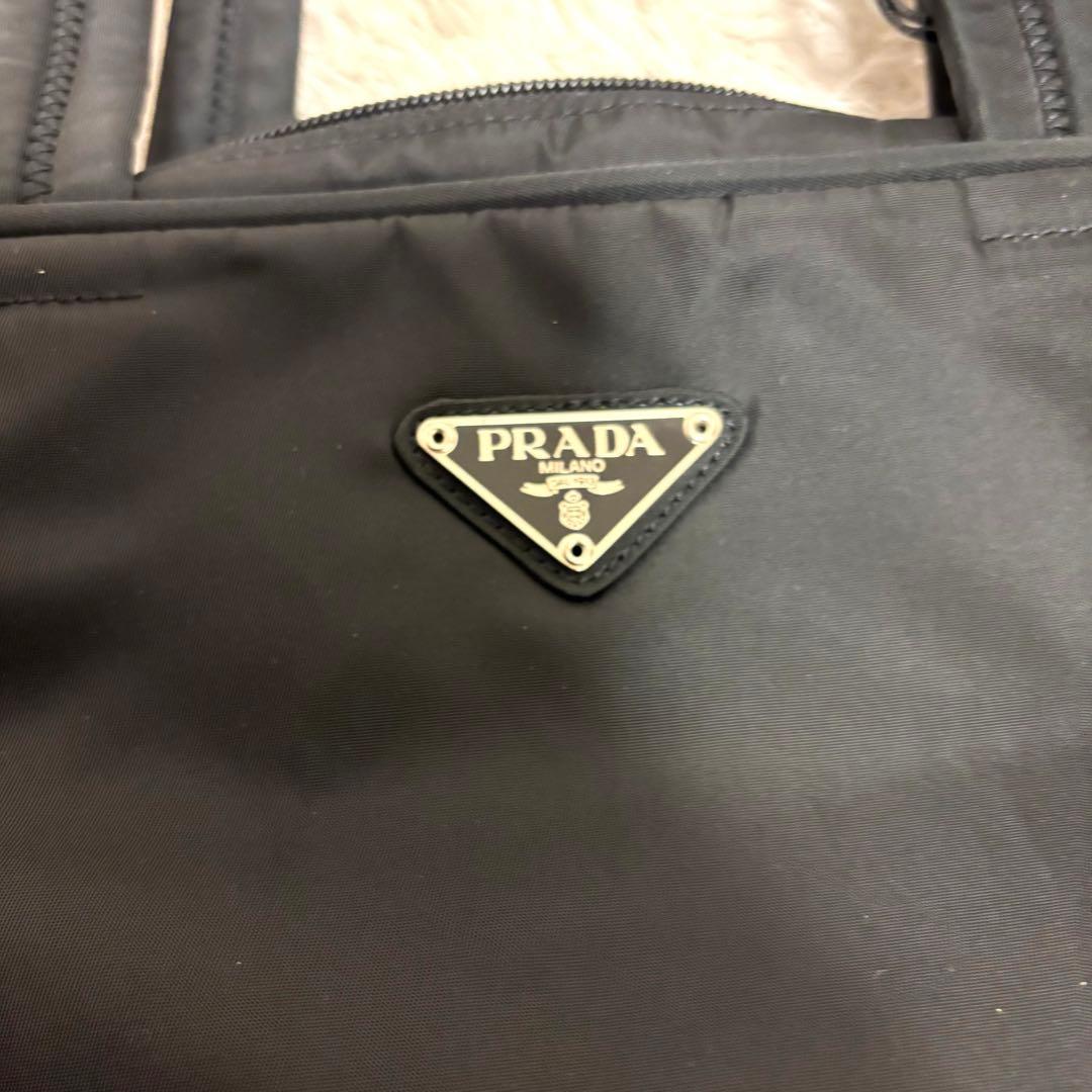 PRADA プラダ　ナイロン ハンドバッグ 三角ロゴ　ブラック　美品