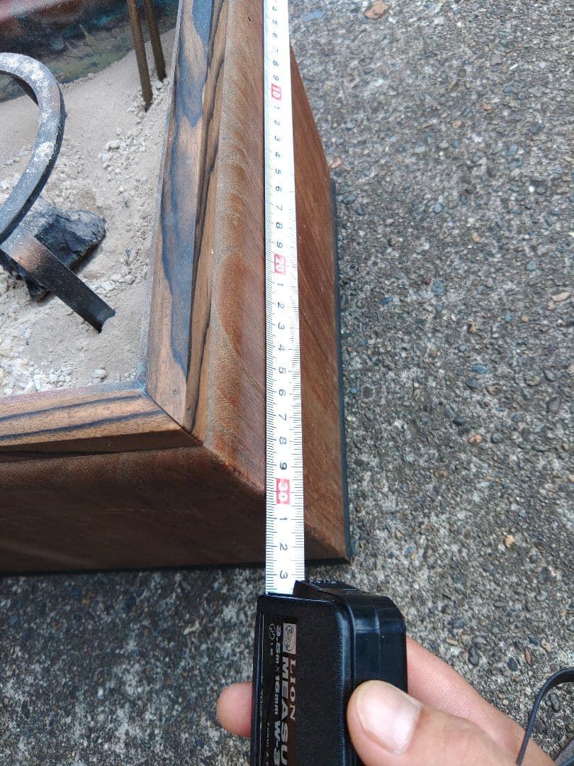 木製 火鉢 四角形 ・火箸付き　黒柿