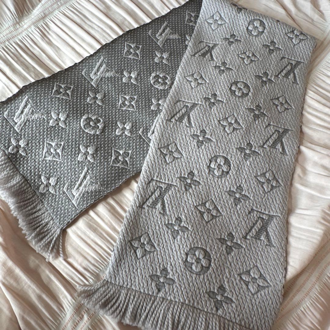 ルイヴィトン マフラー エシャルプ ロゴマニア グリペルル グレー M74742