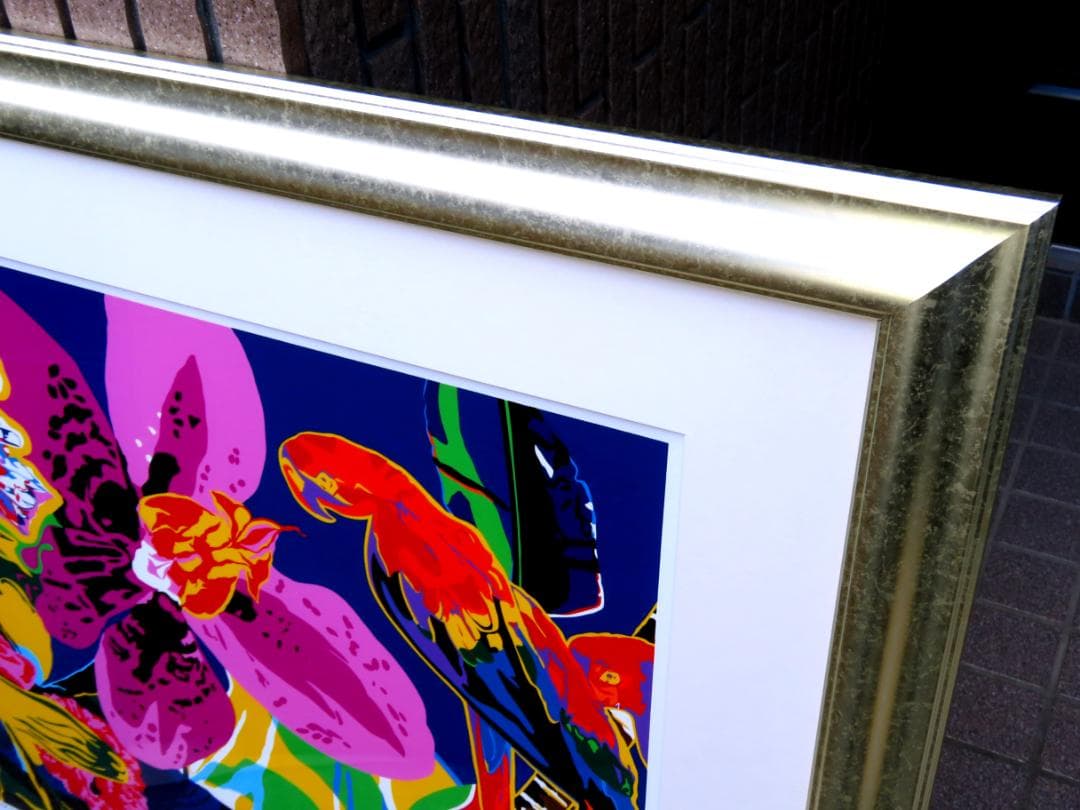 【ヒロ・ヤマガタ】　オーキッド＆パロット　シルクスクリーンシート　山形博導