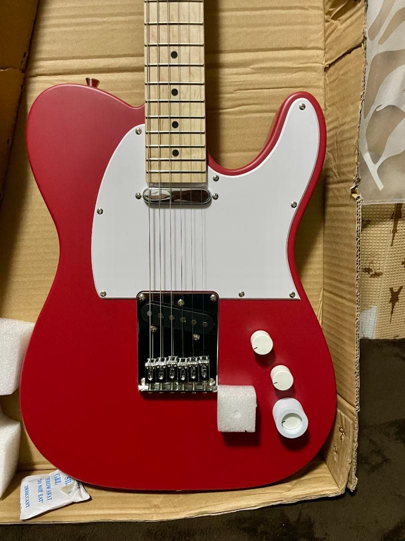 PEOZ レッド エレキギター テレキャスタータイプ