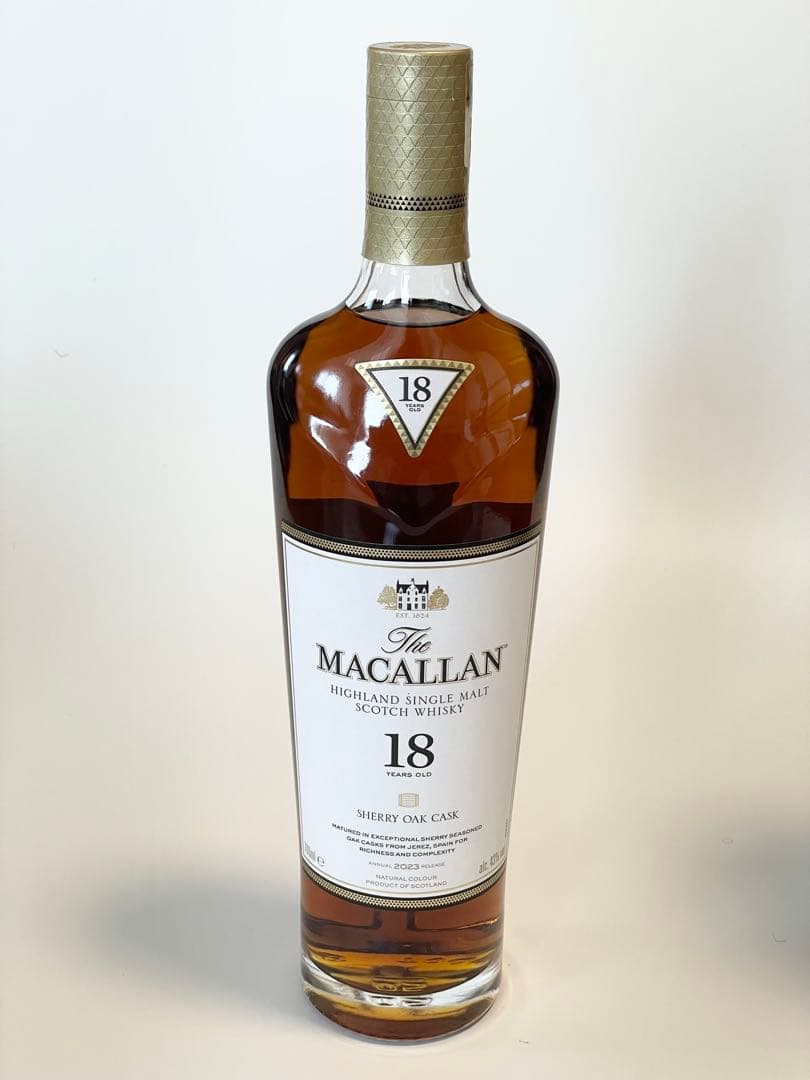 マッカラン18年シェリーオークカスク 2023リリースシングルモルト新品未開封