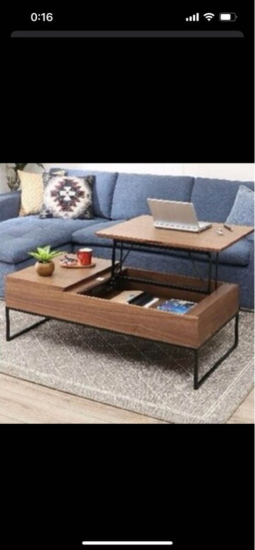 【お値下げ中】美品　ニトリ　昇降センターテーブル　ミドルブラウン