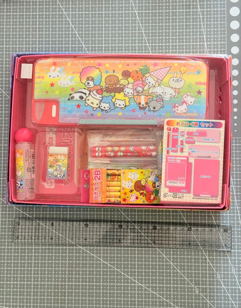【日本製・廃盤】平成レトロ キャラクター 文房具 おどうぐ箱セット