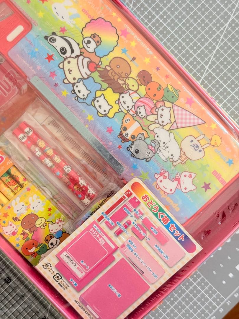 【日本製・廃盤】平成レトロ キャラクター 文房具 おどうぐ箱セット