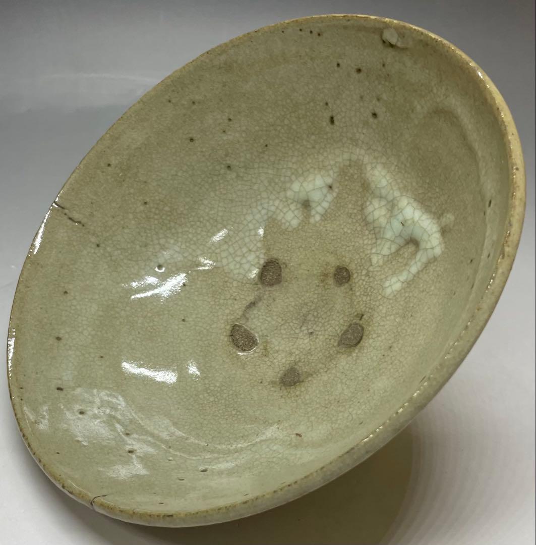 李朝　平鉢　高麗茶碗　鶏龍山　合箱(四方桟) 　d9443