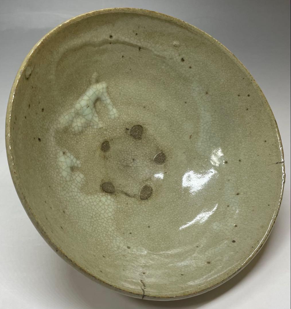 李朝　平鉢　高麗茶碗　鶏龍山　合箱(四方桟) 　d9443